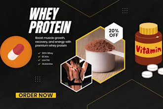 create 3d motion product animation video ads for ebay amazon shopify supplements