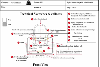 create bag tech pack handbag tech pack with spec sheet and cad drawing