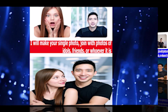 make your single photo, join with photos idols, friend, etc