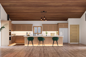 create your realistic kitchen interior design