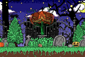 create halloween pixel art characters, pixel art animation and spritesheet
