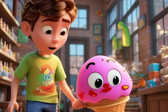 create ai animation story, ai video art, 3d cartoon for kids