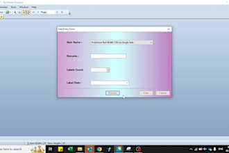 create design barcode label with data entry form bartender