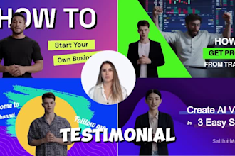 create promotional ai spokesperson video for your business and do edit and mix