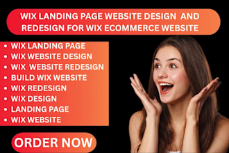 build wix landing page website design and wix redesign for wix ecommerce website