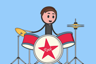 create a stick man illustration and design