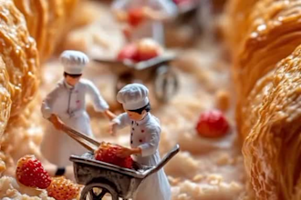 do realistic food photography, ai food miniature, ai fusion, ai miniature video