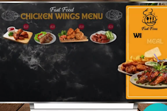 design restaurant, cafe or bar food menus, tv menu, with qr code