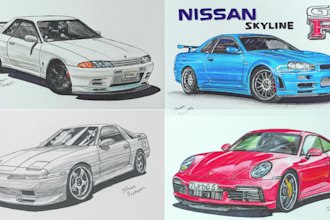 draw realistic pencil sketch of your car