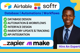 design airtable database softr automation interface design API integration make