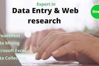 do flawlessly data entry job and web research, data mining