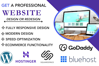godaddy hostinger wix website design, responsive website redesign on squarespace