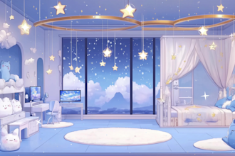 draw concept art illustration background for vtuber stream