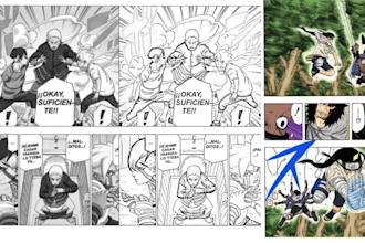 draw japanese manga anime style comic book, webtoon, graphic novel, comic strip,