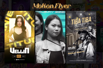 create an eye catchy animation motion flyer poster for event, party or club