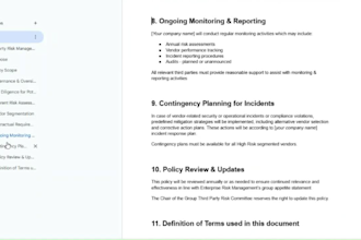 provide a third party or supplier risk policy template