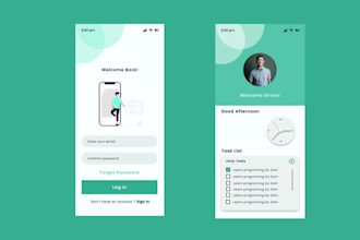design splash screen and onboarding screens for mobile app
