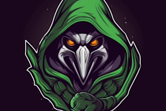 do custom cartoon mascot logo for esports and company using midjourney ai