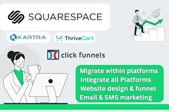 migrate kartra, thrivecart, clickfunnel, wix funnel and website to gohighlevel