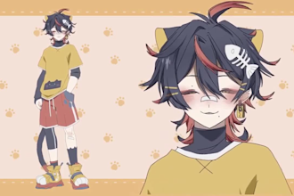 design and rig live 2d vtuber model 2d vtuber model vtuber commission 2d anime