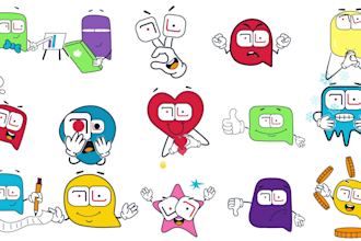 design unique animated GIF emoji stickers for all platforms