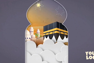 create eid al adha mubarak wishes video 3d for your business