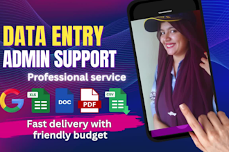 do data entry, copy paste, file conversion, excel, PDF and docs