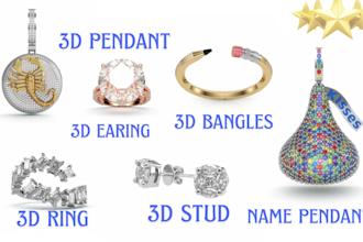 3d jewelry design cuban name pendants, ring, bangles, bracelets, stud necklace