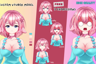 design custom vtuber model rigging live2d vtuber model vtube studio rig