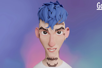 do a 3d character with facial animation