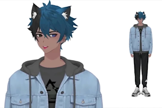 live2d vtuber model,rig,vroid, pngtuber,toggles,anime art,vbridger,kawaii,chibi,