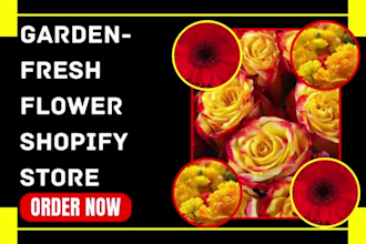 design flower floral florist shop balloon garden shrubs shopify store website
