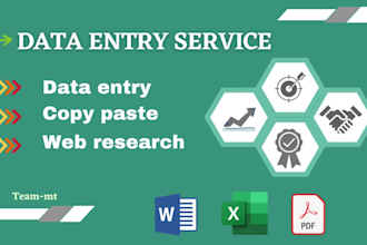 do data entry, copy paste and web scrapping