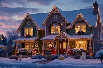 create christmas fireplace video with relaxing music or music video