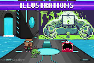 create pixel art backgrounds for video games and animation