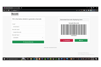 develop a barcode generator for your stock system