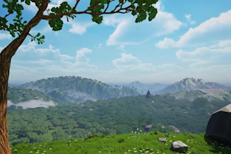 open world stylized environment level design,game asset,unreal engine game art