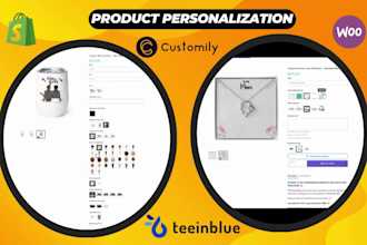 setup customily teeinblue zepto lumise redesign shopify woocommerce pod gelato