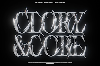 acid chrome type y2k typeface logo