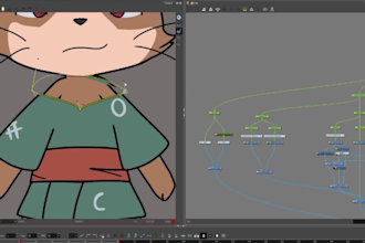 take your character design and make you a fully working 2d puppet rig in harmony