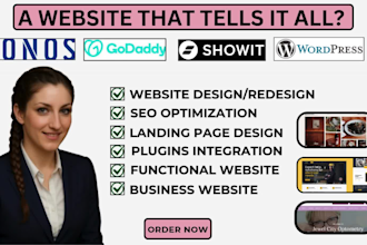 design ionos, wordpress blog, showit, godaddy redesign website