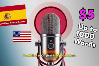 provide captivating spanish english voice overs for your projects
