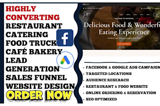 generate restaurant catering café fast food bakery leads and website