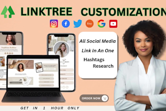 set up linktree bio link landing page for social media