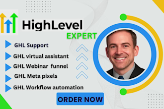 gohighlevel webinar funnel ghl workflow automation ghl meta pixel ghl VA