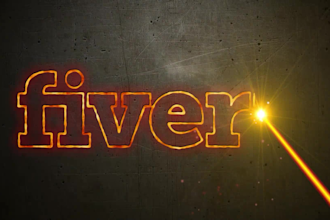 create metal laser cut fire crack and burning logo intro