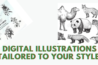 draw line art your cat, dog and pet animal