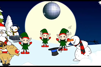 2d anime animation, 2d christmas animation, cartoon music video 2d kid animation