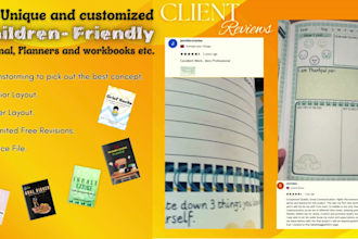 create custom journal planners and workbooks for children for amazon kdp etc