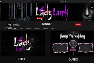 create horror scary creepy intro,outro,banner for your channel youtube